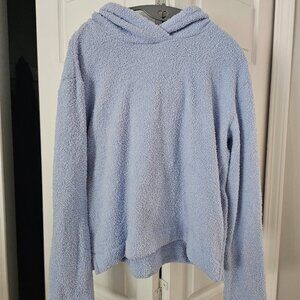 Socialite Light Blue Fuzzy Hoodie - Size Large